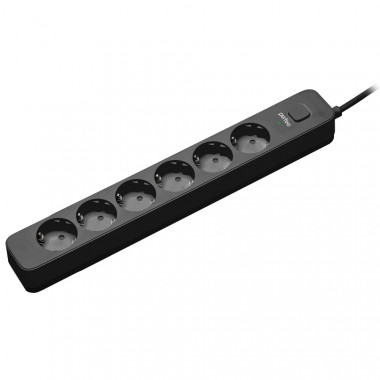 POWER STREAM, 2500W, 1,5м, 6 розеток, чёрный POWER STREAM, 2500W, 1,5м, 6 розеток, чёрный