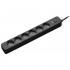 POWER STREAM, 2500W, 1,5м, 6 розеток, чёрный POWER STREAM, 2500W, 1,5м, 6 розеток, чёрный