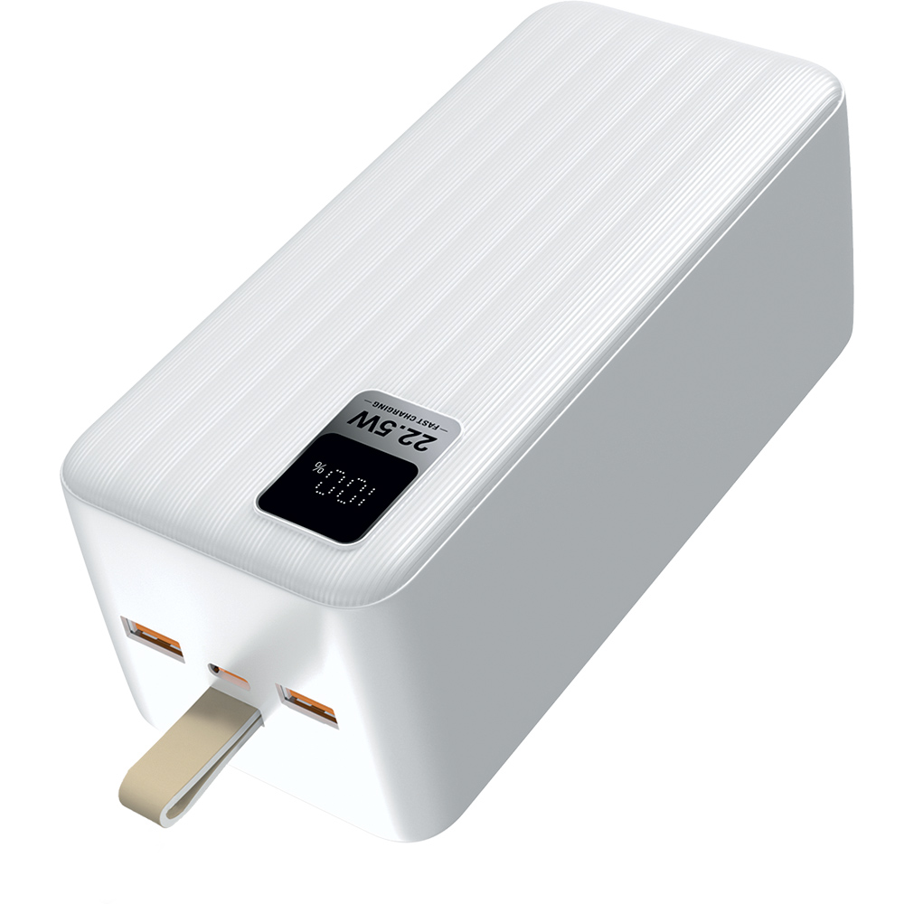 PERFEO Powerbank WATERFALL 50000 mAh/LED дисплей/PD + QC 3.0/Type-C/2  USB/Выход: 5A, max 22.5W/White (PF_D0191) купить недорого с доставкой в  Москве и всей России!