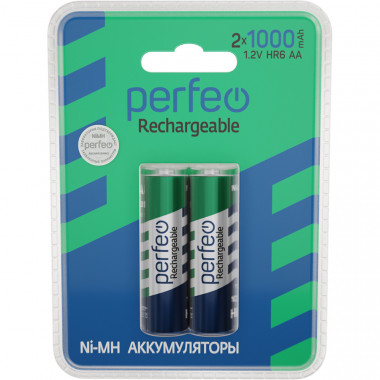 Perfeo AA1000mAh/2BL Аккумулятор Пластик Perfeo AA1000mAh/2BL Аккумулятор Пластик