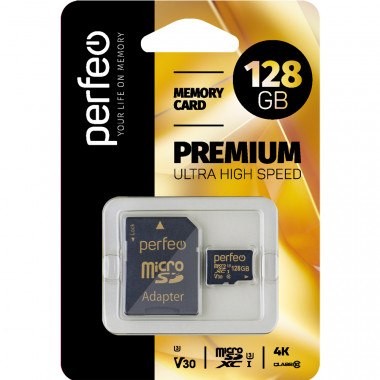 Карта памяти Perfeo microSDXC 128GB High-Capacity (Class 10) UHS-3 Карта памяти Perfeo microSDXC 128GB High-Capacity (Class 10) UHS-3