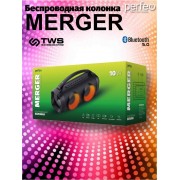 «MERGER» FM, MP3 USB, AUX, TWS, LED, 10Вт, 2200mAh, черная (PF_B4988)