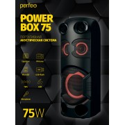 «Power Box 75» EQ, MP3 USB|microSD, AUX, FM, 2xMIC, TWS черная (PF_B4989)