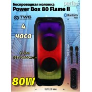 «Power Box 80 Flame II» BT, EQ, USB, microSD, AUX, FM, MIC, GT, TWS, LED, ПДУ, 2 б/п микрофона (PF_D0047)