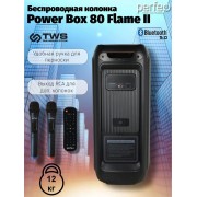 «Power Box 80 Flame II» BT, EQ, USB, microSD, AUX, FM, MIC, GT, TWS, LED, ПДУ, 2 б/п микрофона (PF_D0047)
