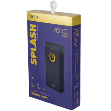 SPLASH 20000 mah + Micro usb /In Micro usb /Out USB 1 А, 2.1A/ Black SPLASH 20000 mah + Micro usb /In Micro usb /Out USB 1 А, 2.1A/ Black