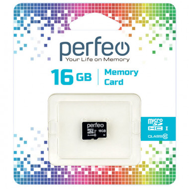 Карта памяти Perfeo microSD 16GB High-Capacity (Class 10) w/o Adapter Карта памяти Perfeo microSD 16GB High-Capacity (Class 10) w/o Adapter