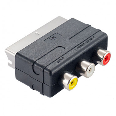 A7007 Переходник (адаптер) SCART (21 pin) вилка "IN" - 3xRCA розетка, видео + стерео-аудио A7007 Переходник (адаптер) SCART (21 pin) вилка "IN" - 3xRCA розетка, видео + стерео-аудио