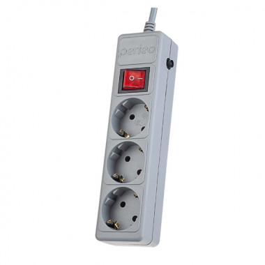 POWER+ 1,8м, 3 розетки, серый PF-PP-3/1,8-G POWER+ 1,8м, 3 розетки, серый PF-PP-3/1,8-G